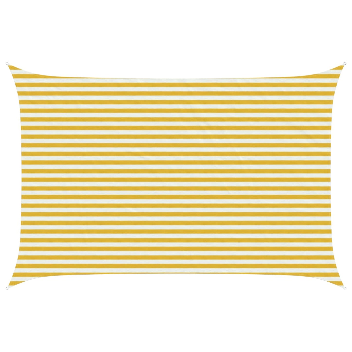 Sunshade Sail Yellow and White 3 x 5 m HDPE