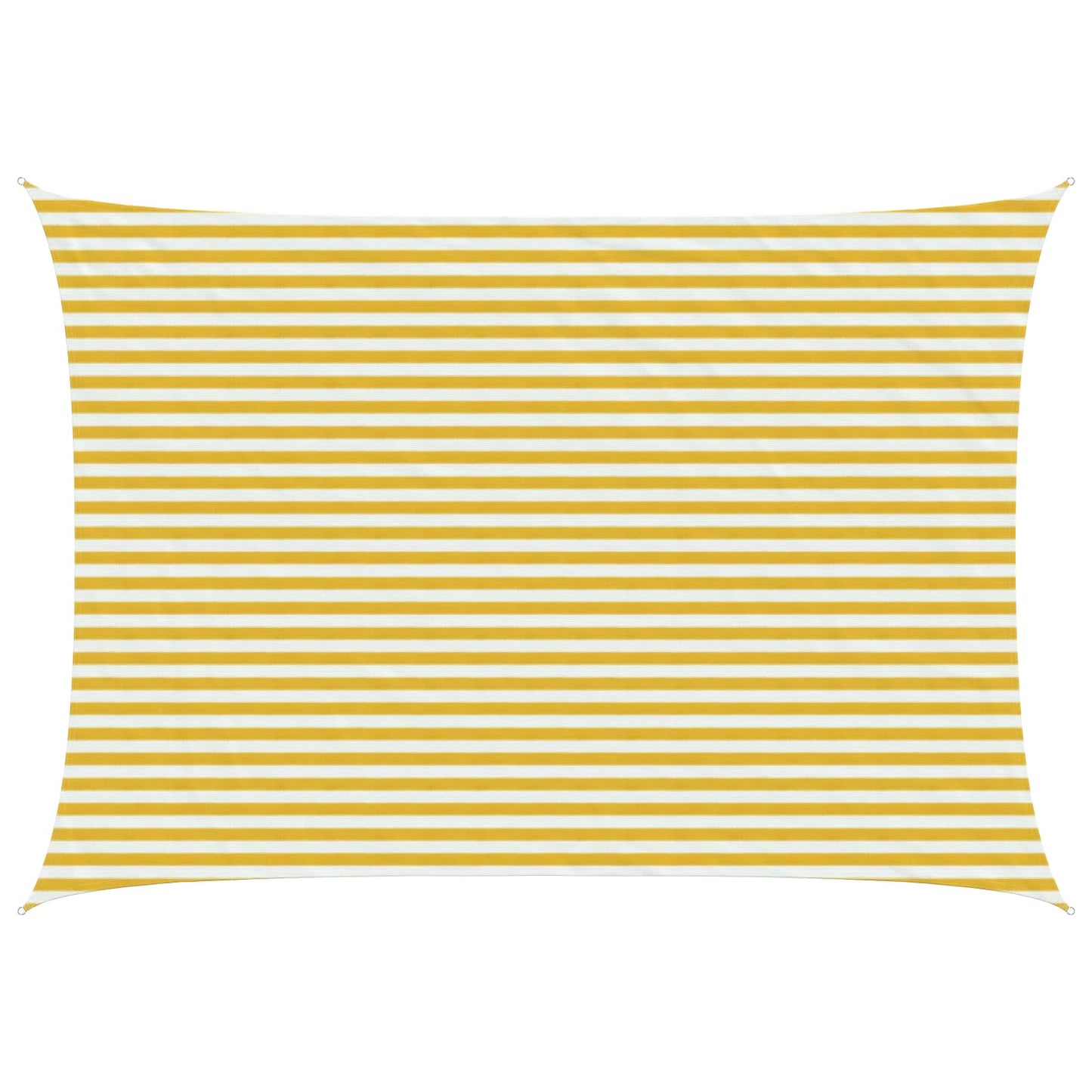 Sunshade Sail Yellow and White 3 x 6 m HDPE