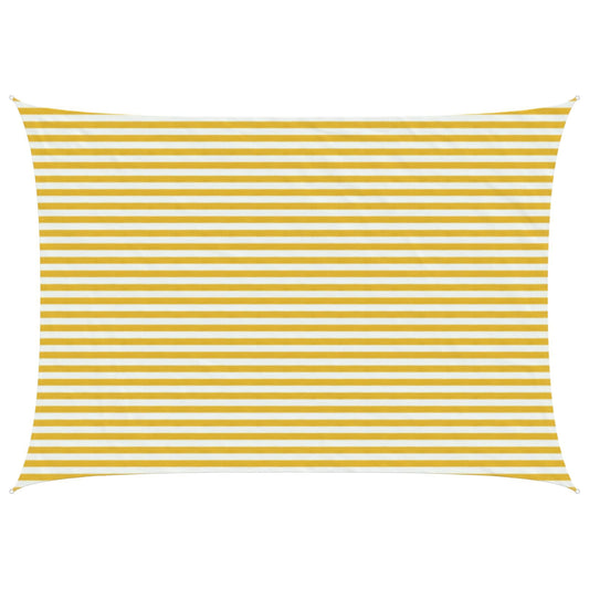 Sunshade Sail 3 x 6 m HDPE Rectangular Yellow and White