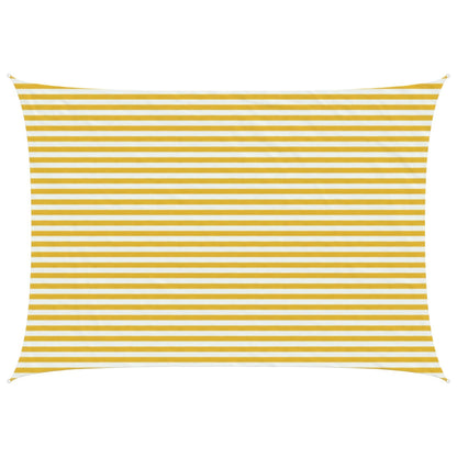 Sunshade Sail Yellow and White 3.5 x 5 m HDPE