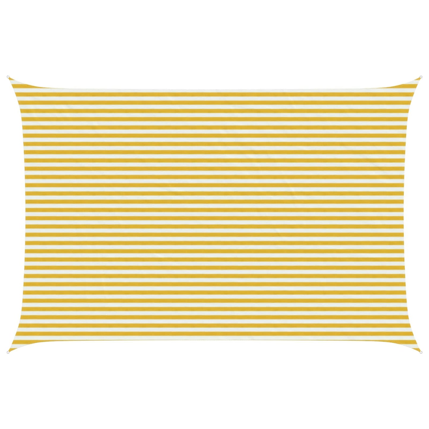 Sunshade Sail Yellow and White 4 x 5 m HDPE