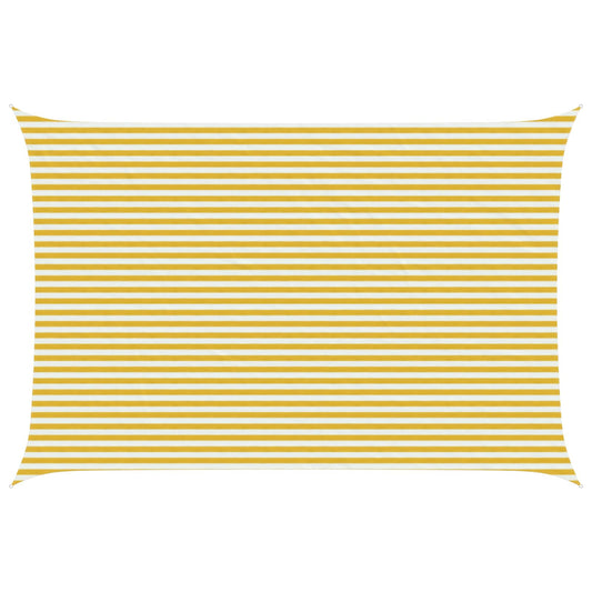 Sunshade Sail 4 x 5 m HDPE Rectangular Yellow and White
