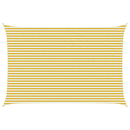 Sunshade Sail Yellow and White 4 x 6 m HDPE
