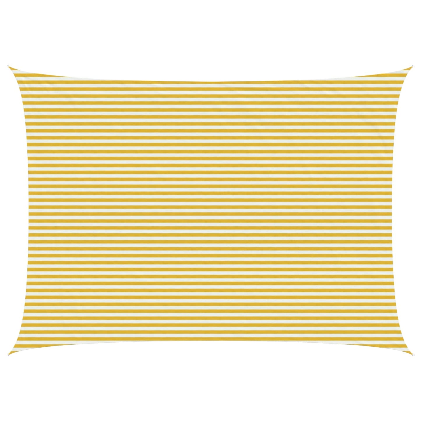 Sunshade Sail Yellow and White 5 x 6 m HDPE