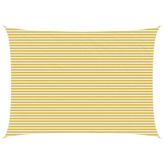 Sunshade Sail 5 x 6 m HDPE Rectangular Yellow and White