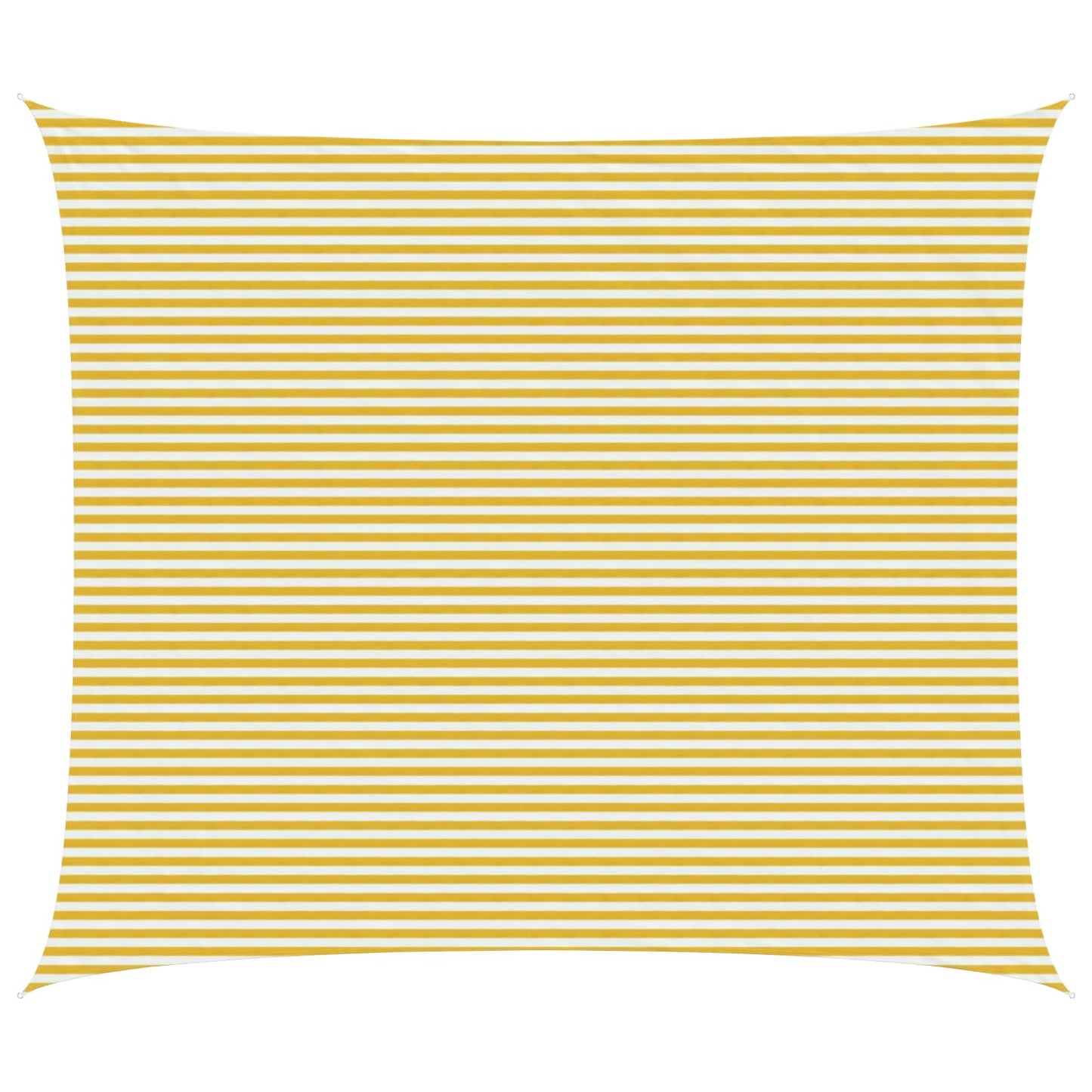 Sunshade Sail Yellow and White 6 x 7 m HDPE