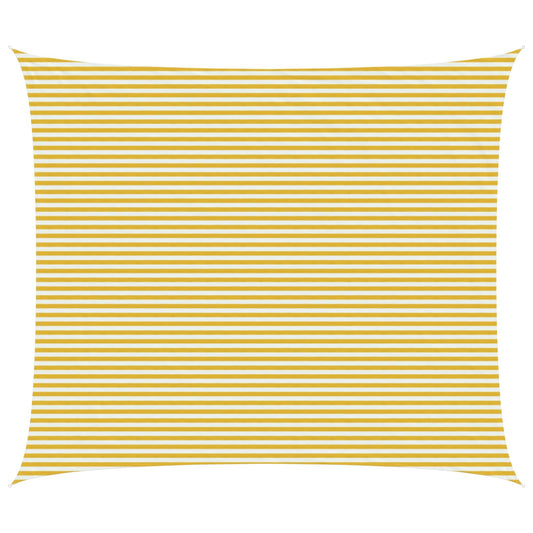 Sunshade Sail 6 x 7 m HDPE Rectangular Yellow and White