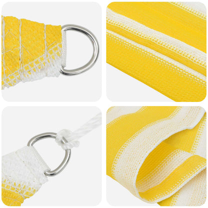 Sunshade Sail 6 x 8 m HDPE Rectangular Yellow and White