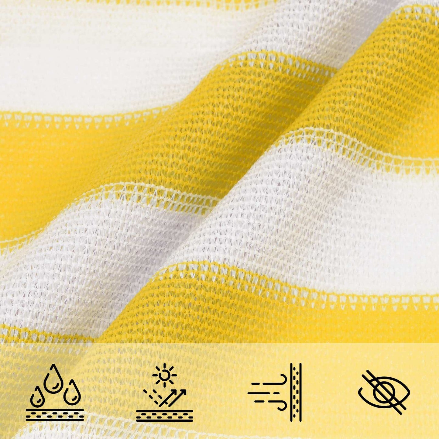 Sunshade Sail 6 x 8 m HDPE Rectangular Yellow and White