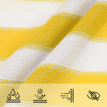 Sunshade Sail 6 x 8 m HDPE Rectangular Yellow and White