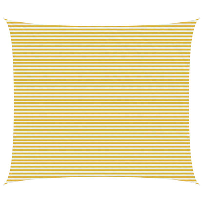Sunshade Sail 6 x 8 m HDPE Rectangular Yellow and White