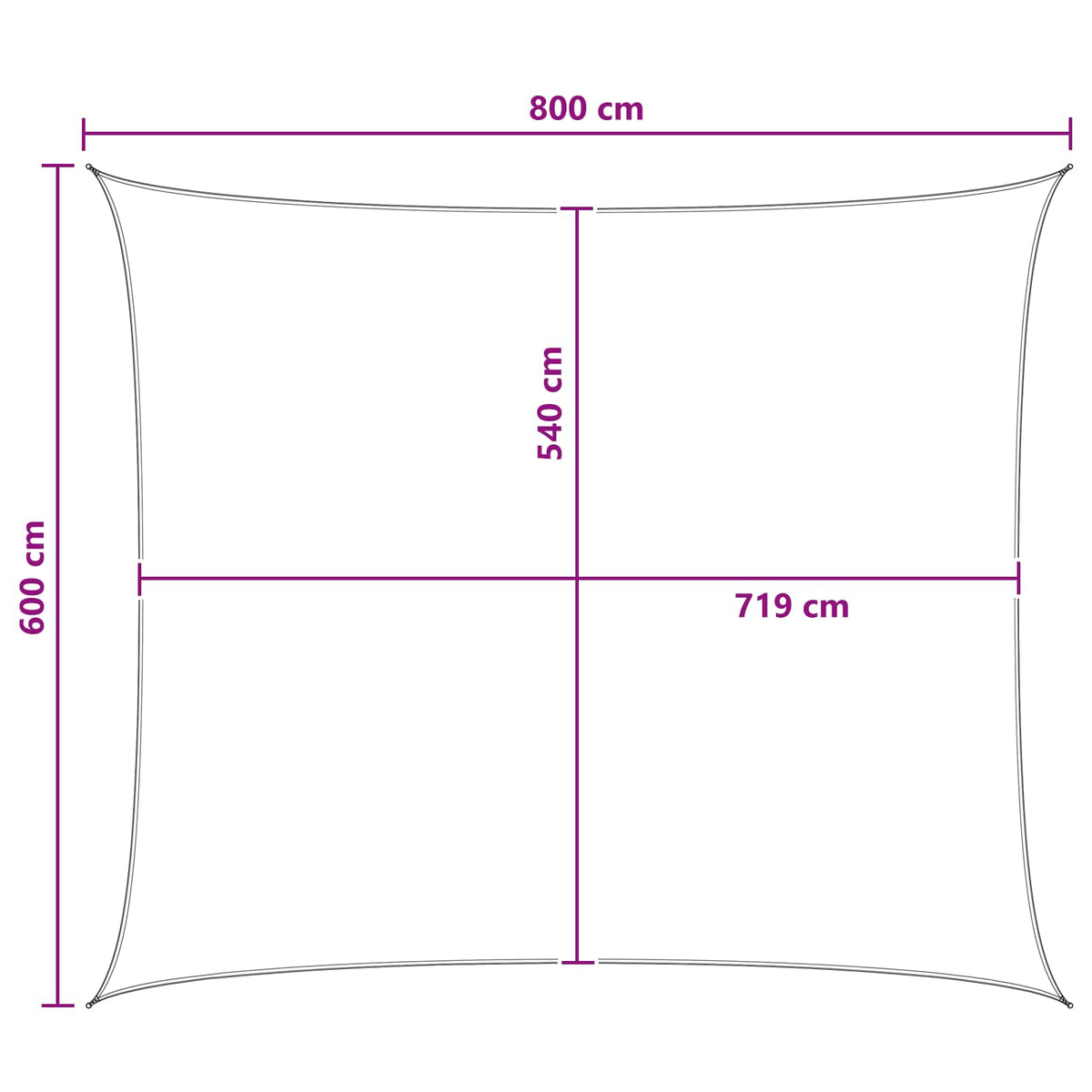 Sunshade Sail 6 x 8 m HDPE Rectangular Yellow and White