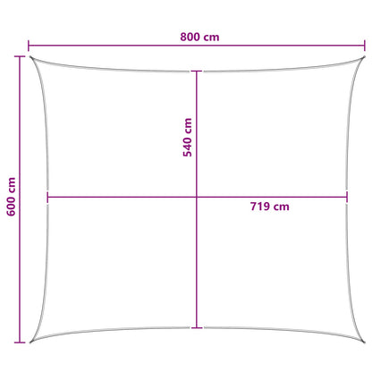 Sunshade Sail 6 x 8 m HDPE Rectangular Yellow and White