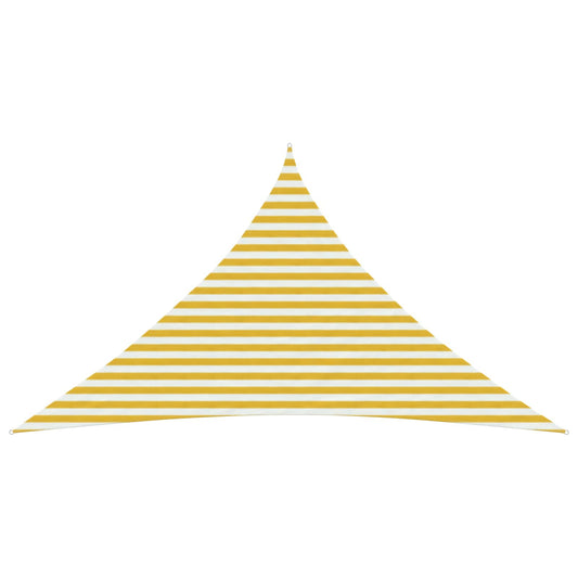 Sunshade Sail Triangular 4 x 4 x 5.8 m HDPE Yellow and White