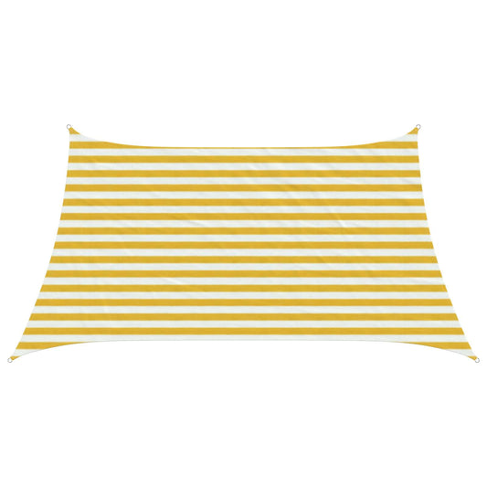 Sunshade Sail 3 / 4 x 2 m HDPE Rectangular Yellow and White