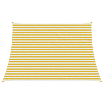Sunshade Sail Yellow and White 3 / 4 x 3 m HDPE
