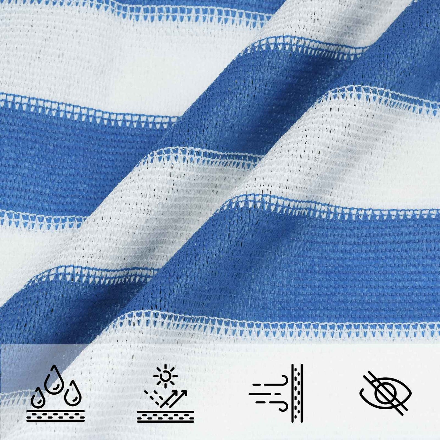 Sunshade Sail Blue and White 2 x 2 m HDPE