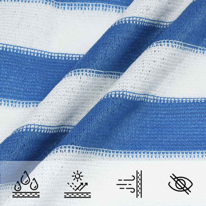 Sunshade Sail Blue and White 3 x 3 m HDPE