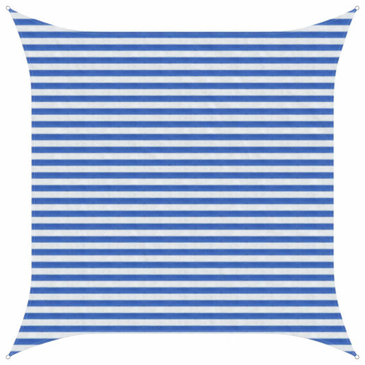 Sunshade Sail Blue and White 3 x 3 m HDPE