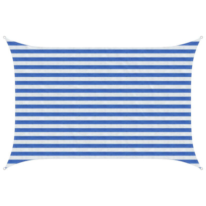 Sunshade Sail Blue and White 2 x 3 m HDPE