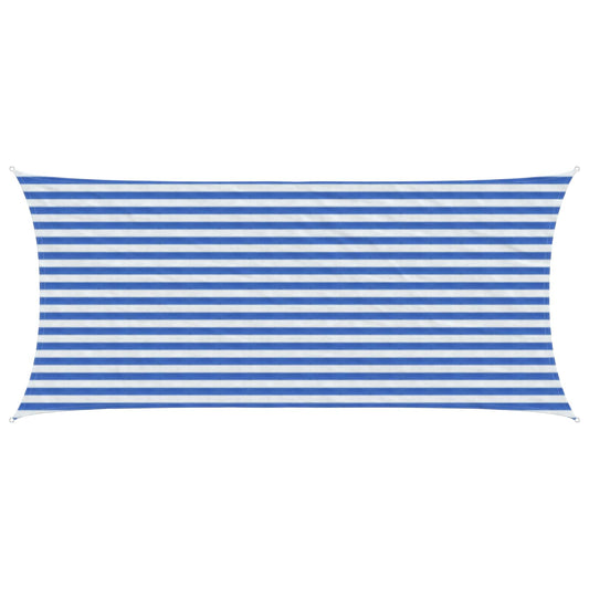 Sunshade Sail 2 x 4.5 m HDPE Rectangular Blue and White
