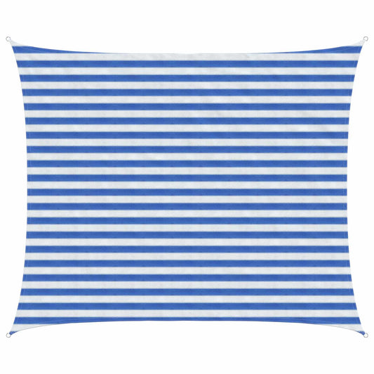 Sunshade Sail 2.5 x 3 m HDPE Rectangular Blue and White