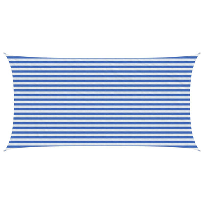 Sunshade Sail Blue and White 2.5 x 4.5 m HDPE