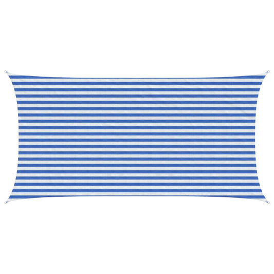 Sunshade Sail 2.5 x 5 m HDPE Rectangular Blue and White