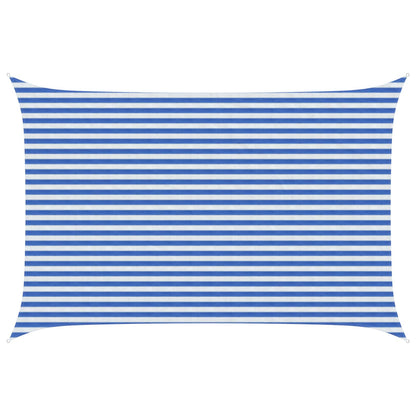 Sunshade Sail Blue and White 3 x 5 m HDPE