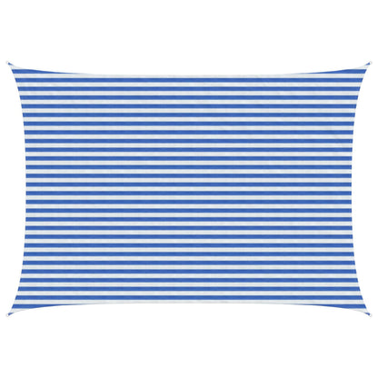 Sunshade Sail Blue and White 3 x 6 m HDPE