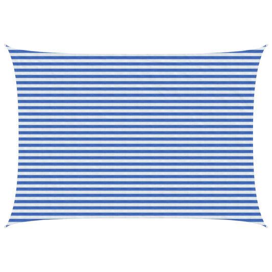 Sunshade Sail 3.5 x 5 m HDPE Rectangular Blue and White