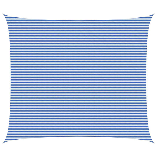 Sunshade Sail 6 x 8 m HDPE Rectangular Blue and White