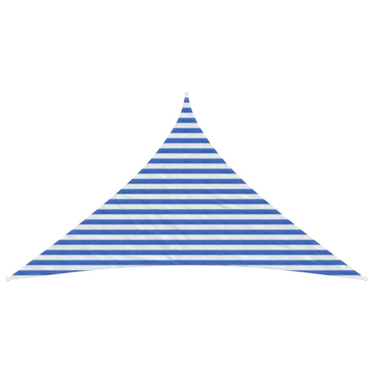 Sunshade Sail 3 x 3 x 4.2 m HDPE Triangular Blue and White