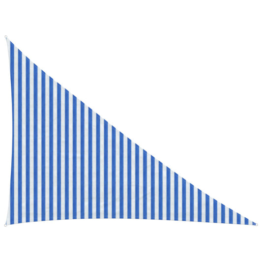 Sunshade Sail 3 x 4 x 5 m HDPE Triangular Blue and White