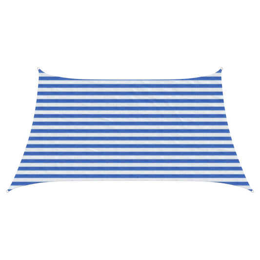 Sunshade Sail 3 / 4 x 2 m HDPE Rectangular Blue and White