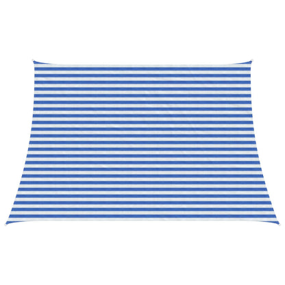 Sunshade Sail Blue and White 4 / 5 x 3 m HDPE