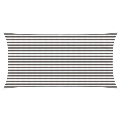 Sunshade Sail Light Grey and White 2.5 x 4.5 m HDPE