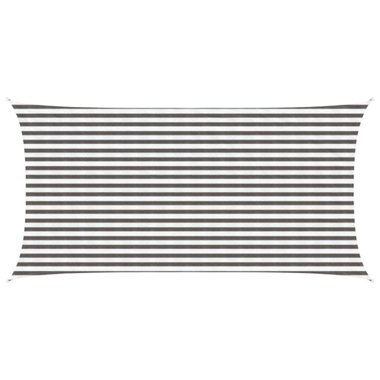 Sunshade Sail 2.5 x 4.5 m HDPE Rectangular Light Grey and White