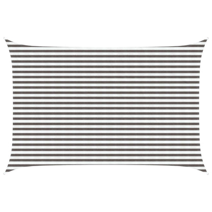 Sunshade Sail Light Grey and White 3 x 4.5 m HDPE