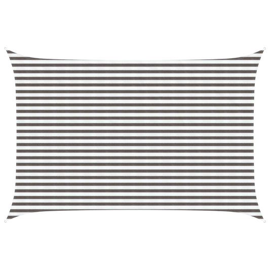Sunshade Sail 3 x 4.5 m HDPE Rectangular Light Grey and White