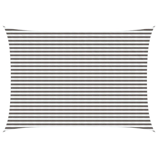 Sunshade Sail 3 x 6 m HDPE Rectangular Light Grey and White