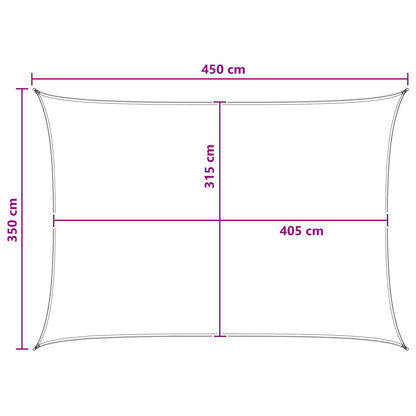 Sunshade Sail Light Grey and White 3.5 x 4.5 m HDPE