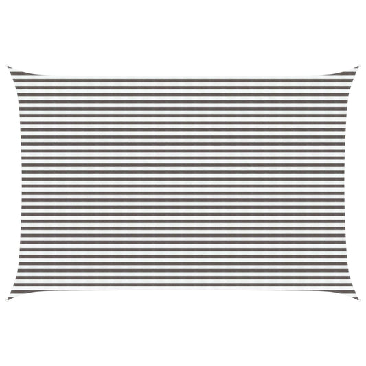 Sunshade Sail 4 x 6 m HDPE Rectangular Light Grey and White