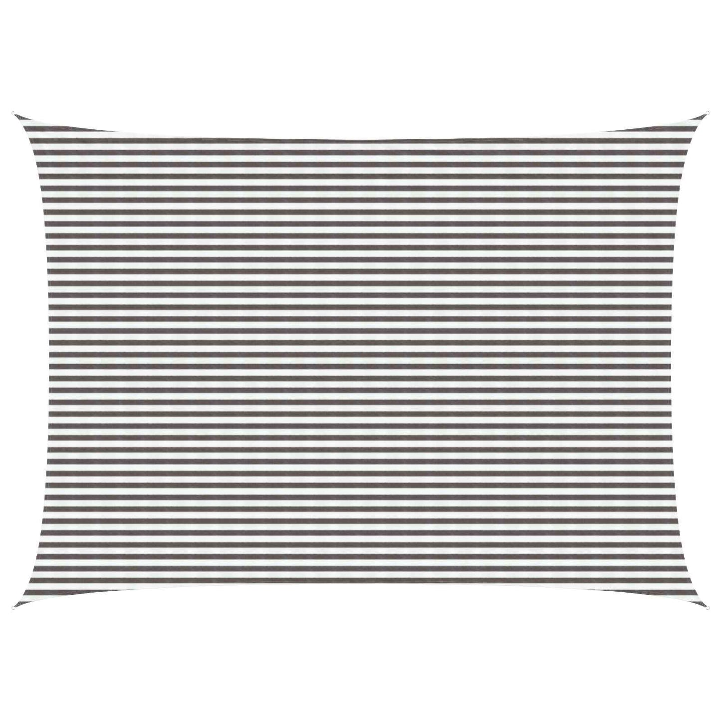 Sunshade Sail Light Grey and White 5 x 6 m HDPE