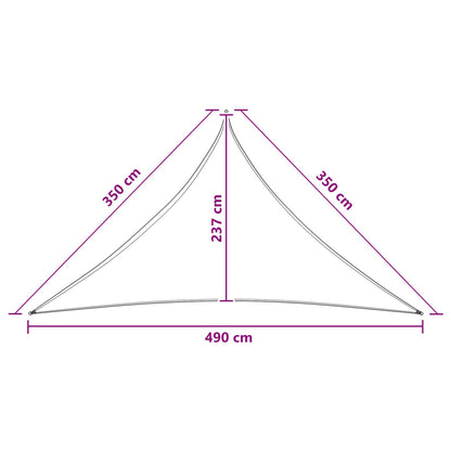 Sunshade Sail Light Grey and White 3.5 x 3.5 x 4.9 m HDPE
