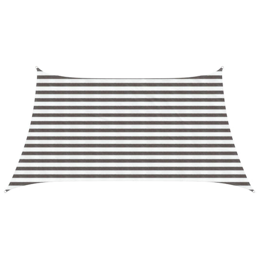 Sunshade Sail 3 / 4 x 2 m HDPE Rectangular Light Grey and White