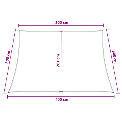 Sunshade Sail Light Grey and White 3 / 4 x 3 m HDPE