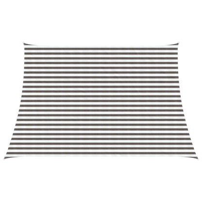 Sunshade Sail Light Grey and White 4 / 5 x 3 m HDPE