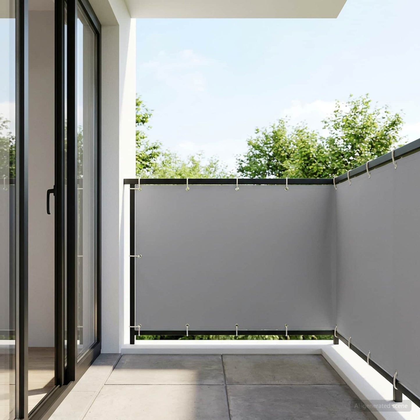Balcony Privacy Screen 150 x 400 cm Fabric with PU Coated