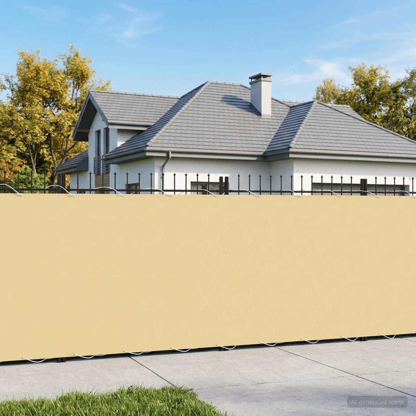 Balcony Privacy Screen 150 x 500 cm Fabric with PU Coated Sand